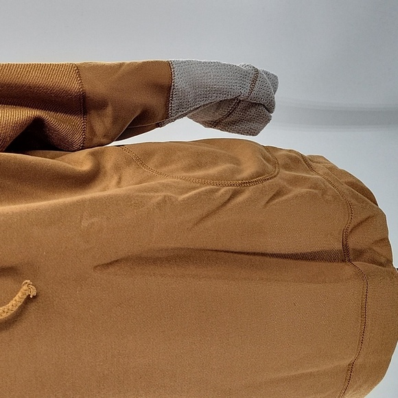 Tan Oversized Hoodie with Gray Accents - Picture 12 of 16